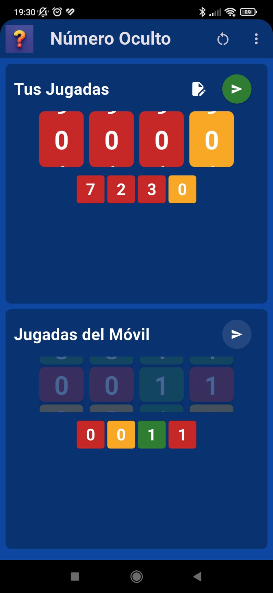 Jugada en Número Oculto